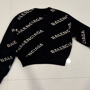 Balenciaga Black and White Logo Sweater size women medium